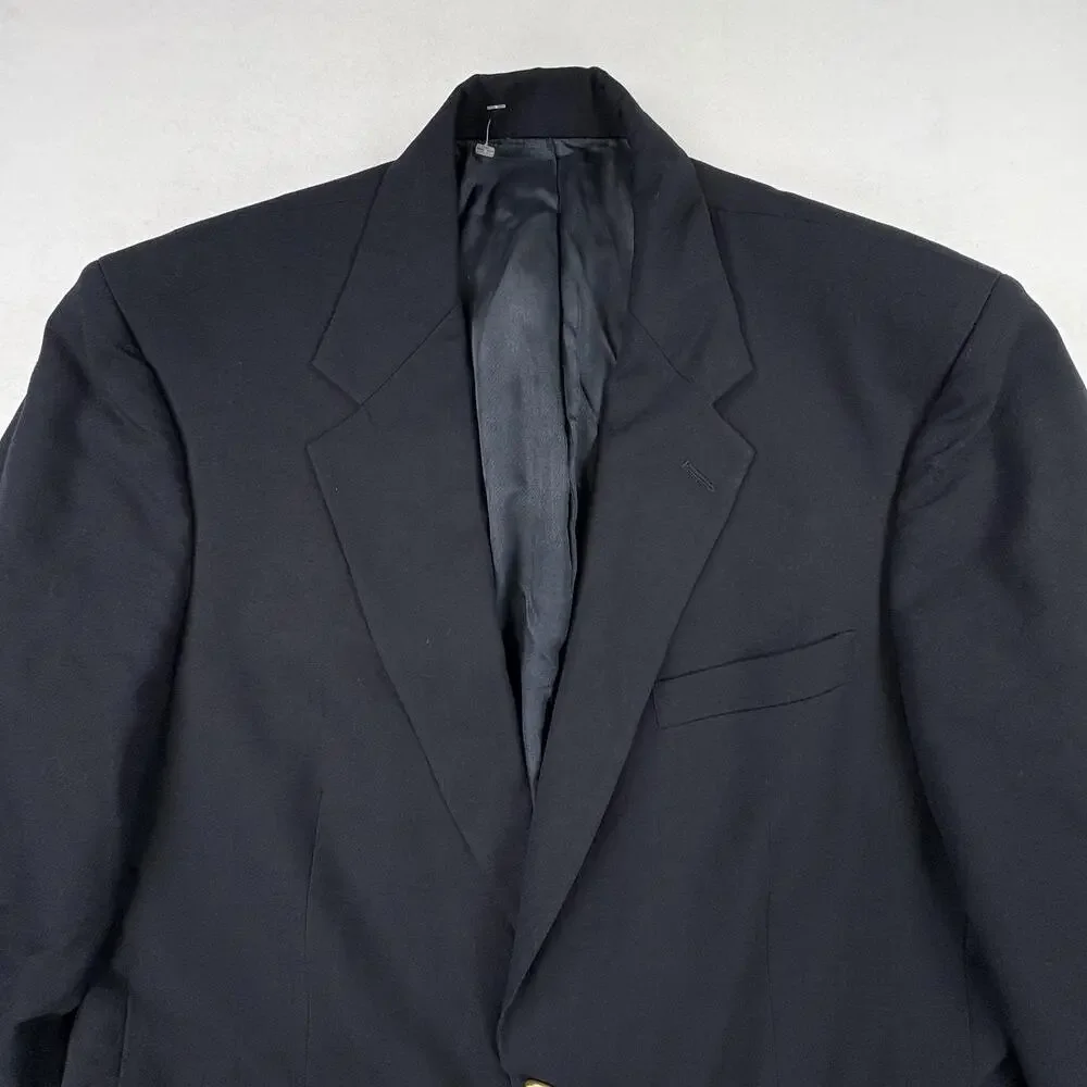 Vintage Brooks Brothers Brooksease Sport Coat Blazer Mens 41R Navy Blue Wool USA